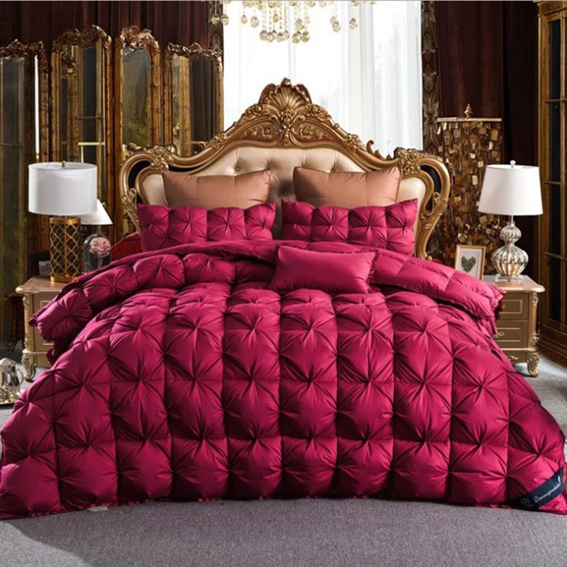 

VESCOVO pink goose down comforter queen duvet winter king comforter winter quilt 200*230