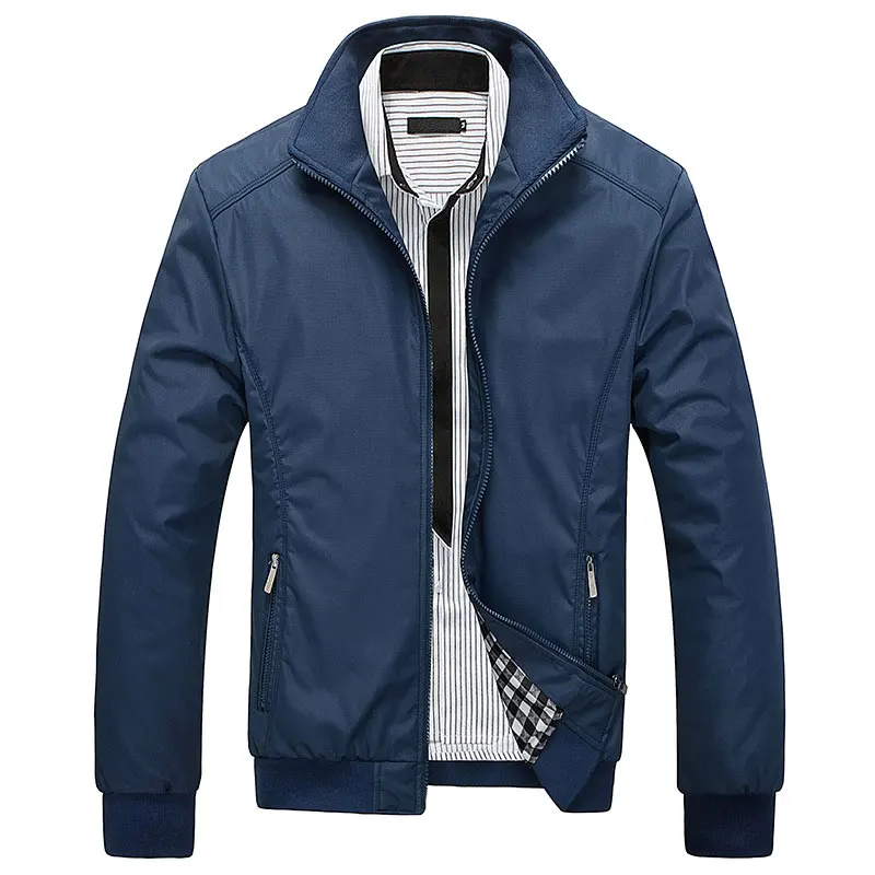 Мужская куртка Повседневная Плюс Размер M 5XL однотонный Мандарин Воротник Slim Fit