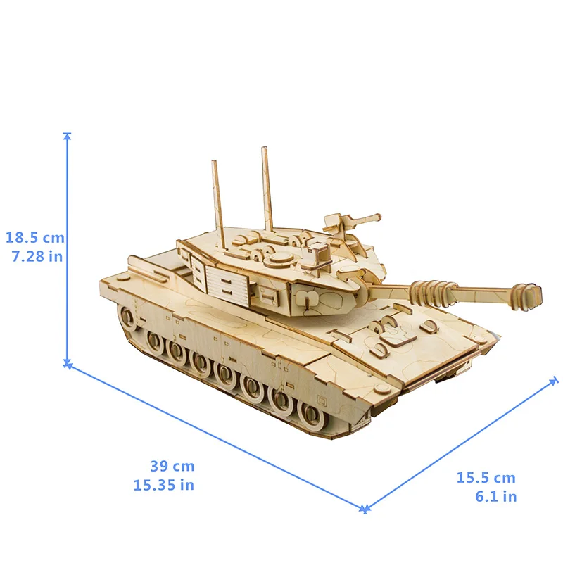 3D DIY деревянная игрушка пазл Военная серия M1 основной боевой танк модель