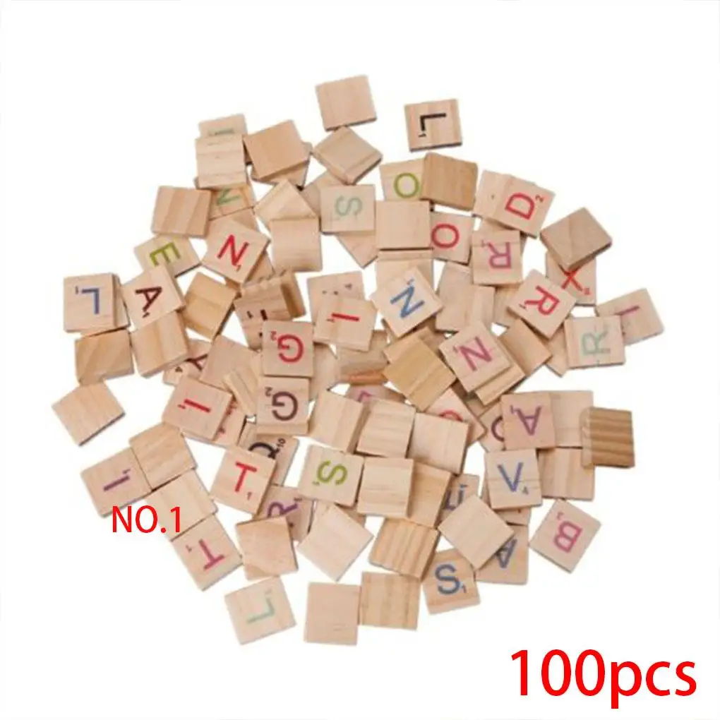 Buy 100 Pieces Wooden Scrabble Tiles Alphabet Toys