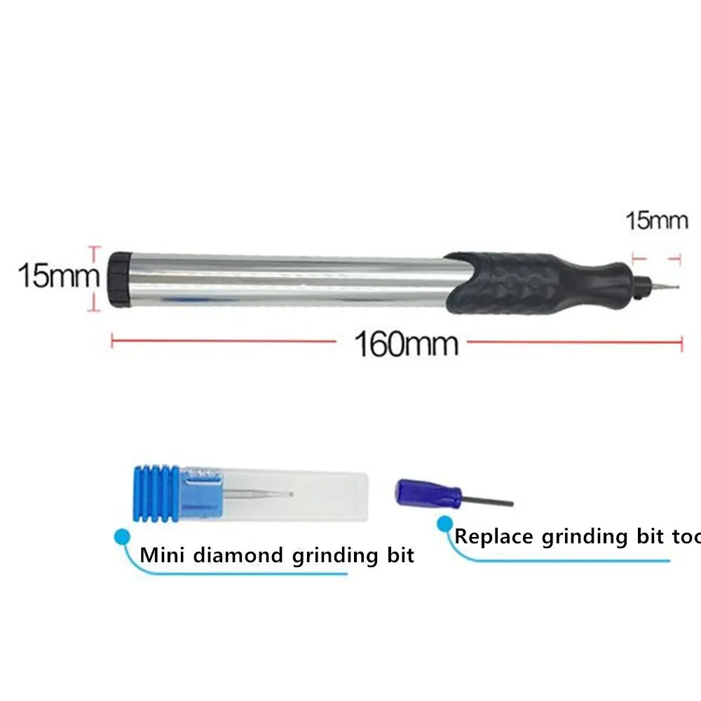 2,35 мм мини микро алюминий Портативный Ручной Электрический гравирование шлифование ручка резьба инструмент для DIY Ювелирные изделия металлическое стекло