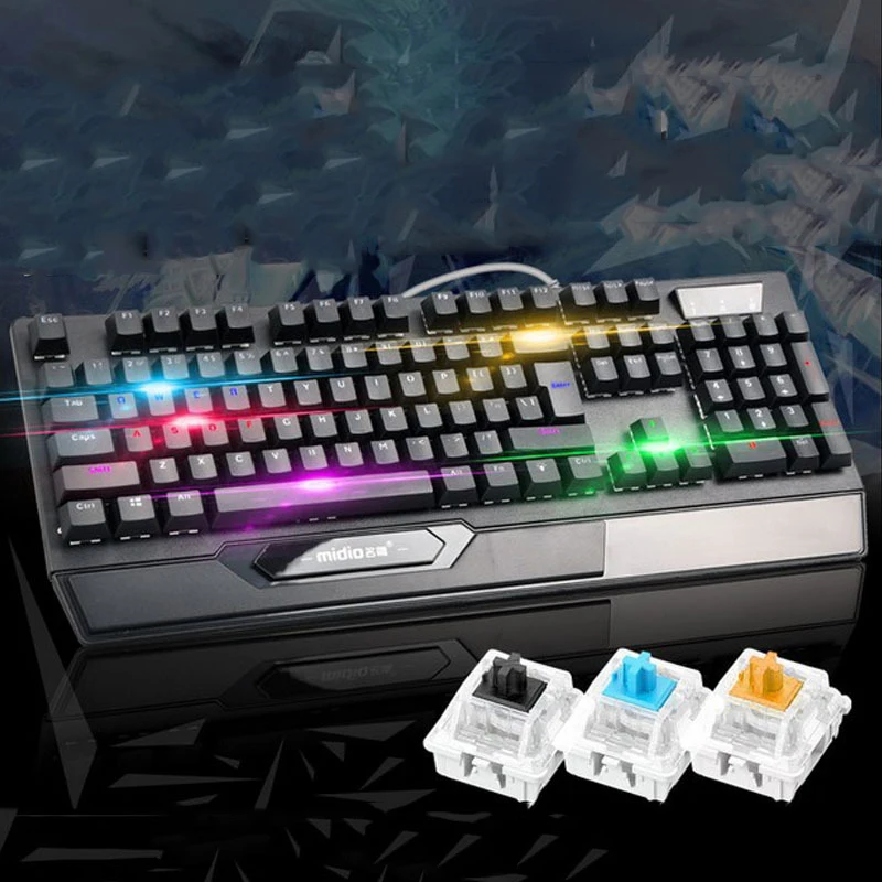 RX 902 механическая клавиатура USB с подсветкой проводная игровая синий