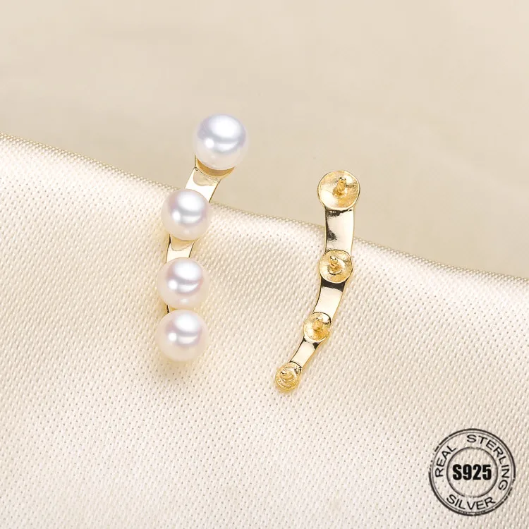 

Fashion Pearl Earrings Accessories 925 Sterling Silver Earrings Findings Earrings Jewelry Parts Fittings Mountings DIY Girl Gift