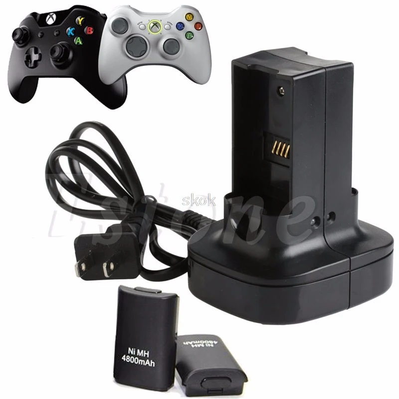 

Dual Battery Charger Charging Holder Station For Microsoft Xbox 360 ControllerA04 dropshipping