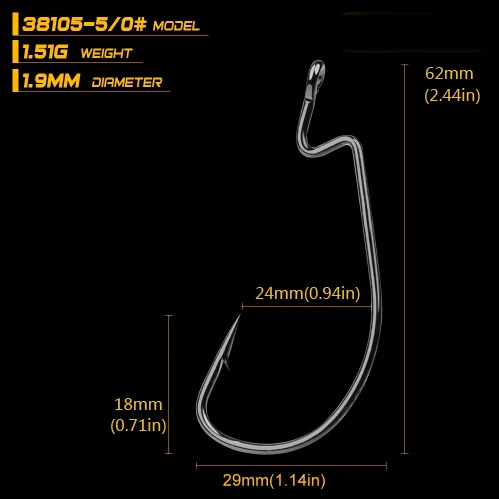 10 шт./лот крючок под червя офсетный рыболовный крючок 1/0#-5/0# Высокоуглеродистая сталь черный толстый крючок для мягкой приманки Anzol Peche рыболовный крючок для карпа - Цвет: size5-0