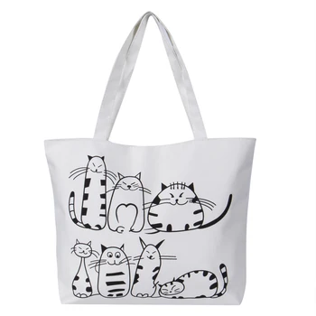 

2018 Shopping Bag Foldable Women Fashion Casual Canvas Shoulder Bag Messenger Purse Satchel Tote Shopping Bags