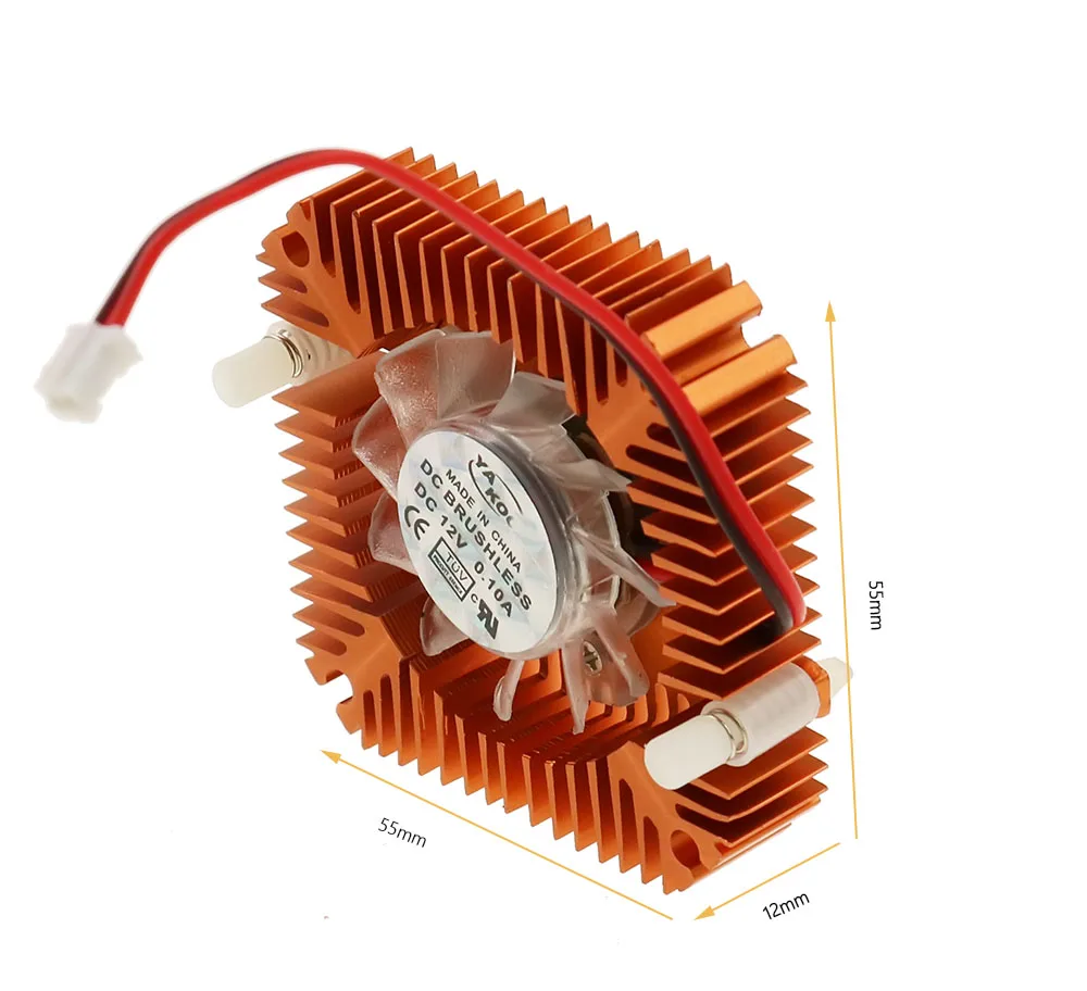 2 контактный 55 мм PC GPU VGA Видеокарта радиатор Замена охлаждающий вентилятор 12В