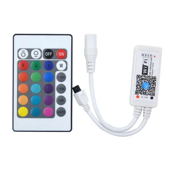 

LED colorful lights with wifi intelligent controller 24 key + RGBW mobile phone control remote control spot