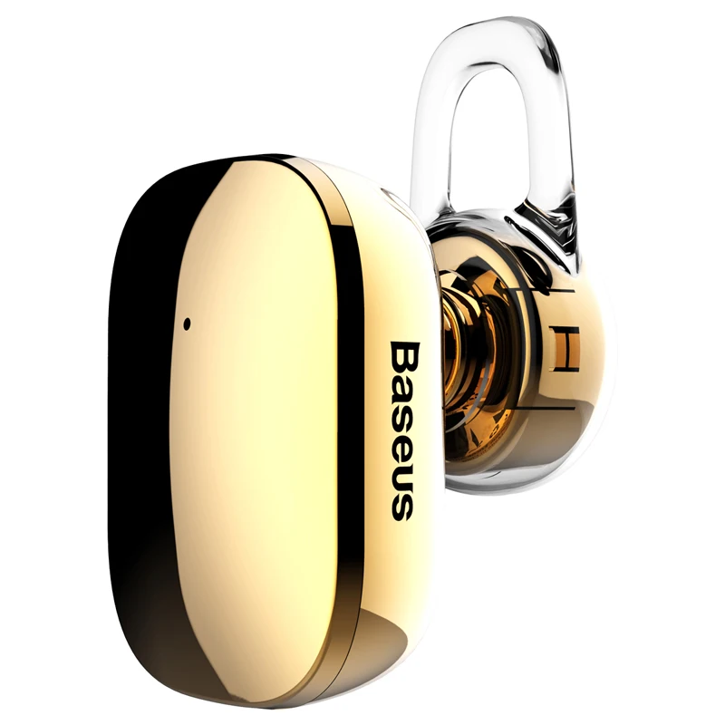 Baseus, мини Bluetooth наушники, беспроводные Bluetooth наушники с микрофоном, 4,1, ушные крючки, наушники, наушники для телефона - Цвет: Gold