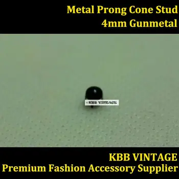

Punk DIY Metal Cone Faceted Stud 4mm Gunmetal with 4 Prong Claw for Leather /Fabric/Shoe/Clothing