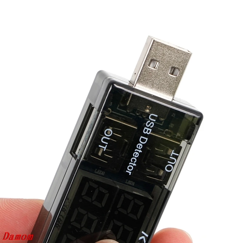 OOTDTY USB Current Voltage Tester USB Voltmeter Ammeter Detector Double Row Shows