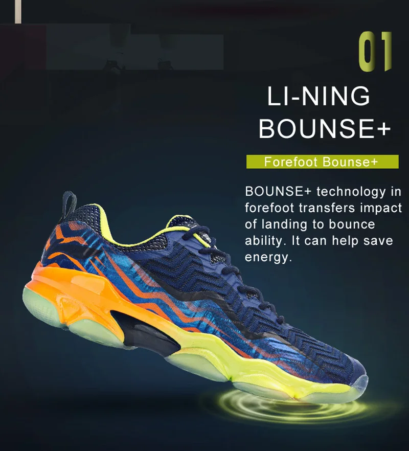 Li-Ning/Мужская профессиональная обувь для бадминтона SONIC BOOM KNIT LN BOUNSE+ подкладка на подкладе, носимая спортивная обувь, кроссовки AYZN011 XYY073