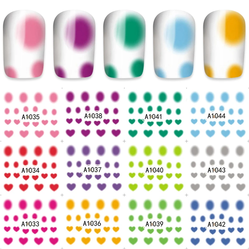

FWC DIY Heart Blush Decals Nails Art Transfer Printing Stickers Accessories For Girl Manicure A1033-1044