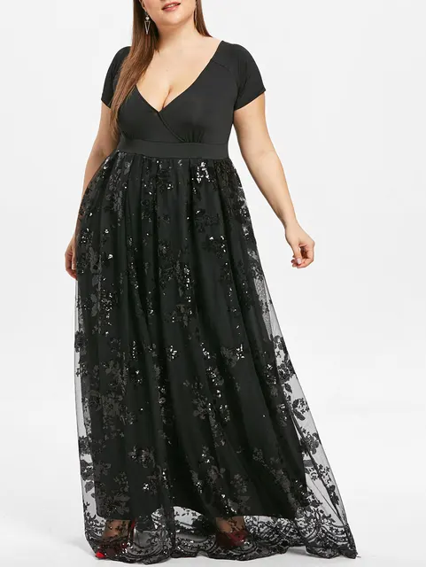 sequin plus size maxi dress