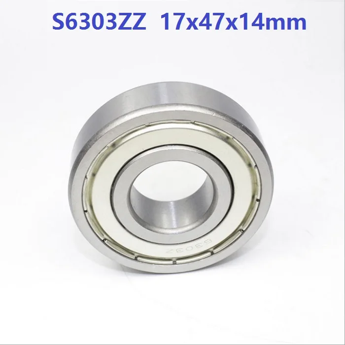 

10pcs ABEC-5 S6303ZZ S6303 ZZ deep groove rolling bearing 17*47*14mm Stainless steel Deep Groove Ball Bearings 17x47x14mm 6303