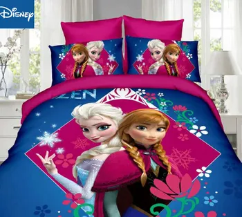 

Frozen Elsa and Anna Princess bedding set single size bed sheets duvet covers for girls room twin bedspread coverlets 3d Printin