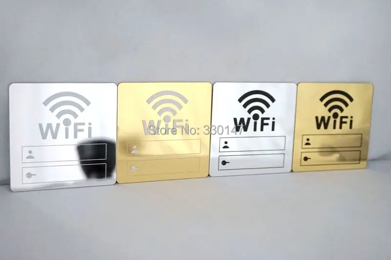 Wifi знак 3D акриловые зеркальные настенные наклейки перезаписываемый почерк учетная запись и пароль для общественных Shope wifi вывески