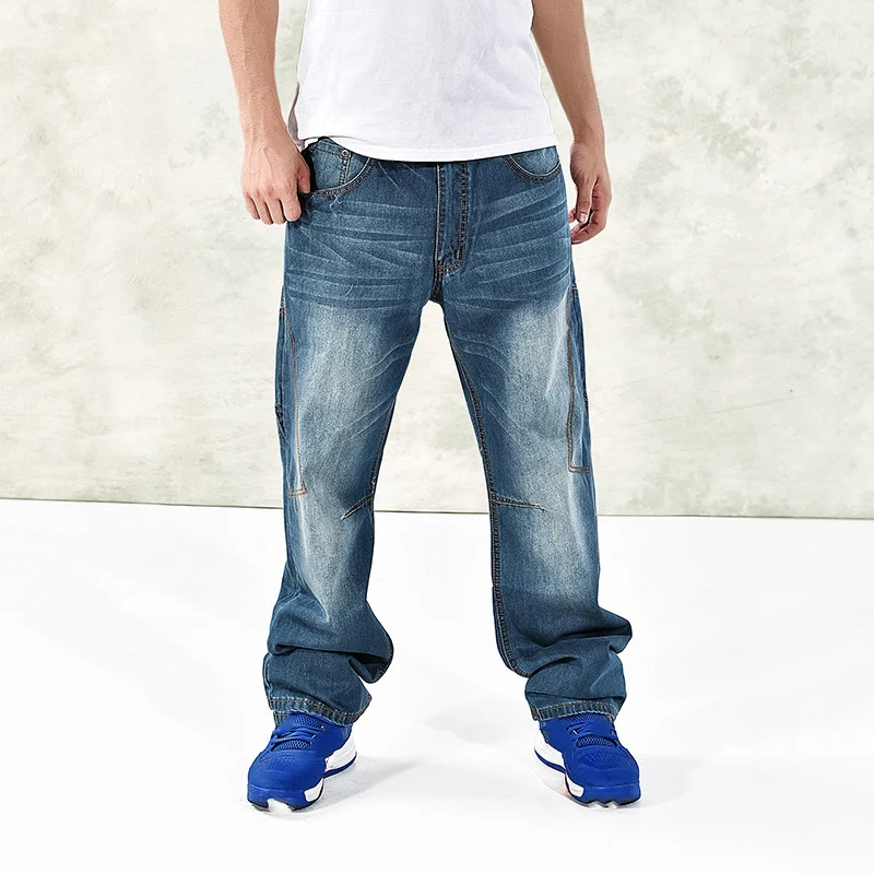 

2018 Spring high Men Baggy Jeans Jeans Male Hip Hop Jeans Long Skate Board China Jeans For Men Harem Pants 40 44 46 MB17084