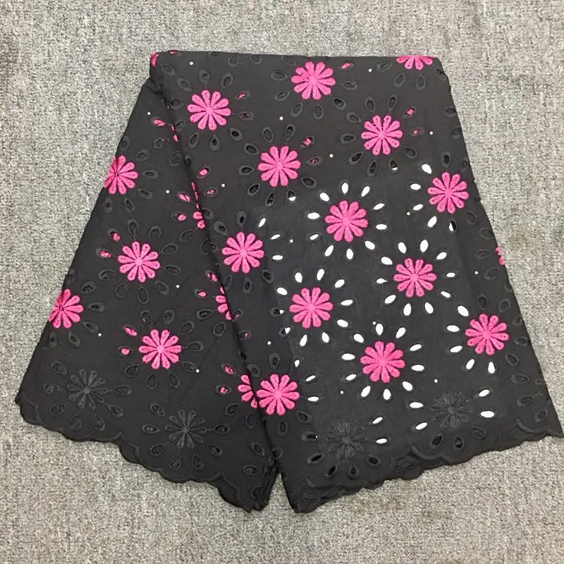 

Hot Selling Nigerian Cotton Polish Fabric For Men High Quality Swiss Polish Lace Material 5Yards HL051005