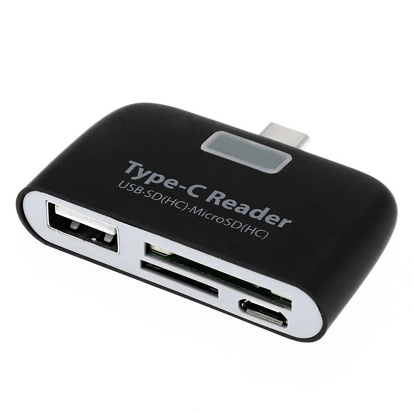 TOFOCO USB 3,1 type-c OTG кард-ридер Тип C USB-C штекер USB 3,0 OTG TF SD MS Женский адаптер для OTG телефона Macbook - Цвет: black