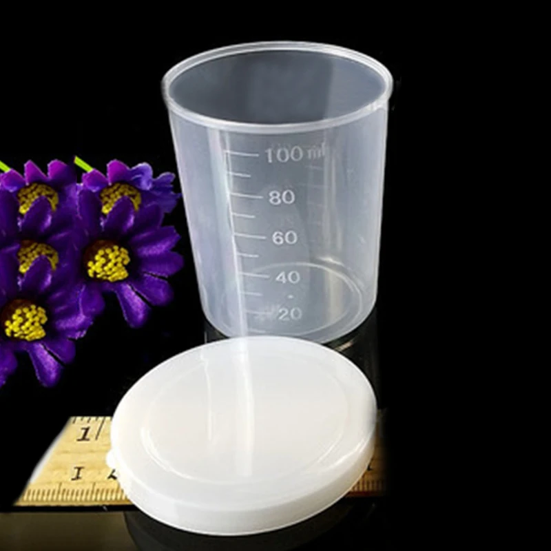 10 шт 100 мл для лекарств измерительное приспособление мерные чашки с белые крышки Кепки прозрачный контейнер