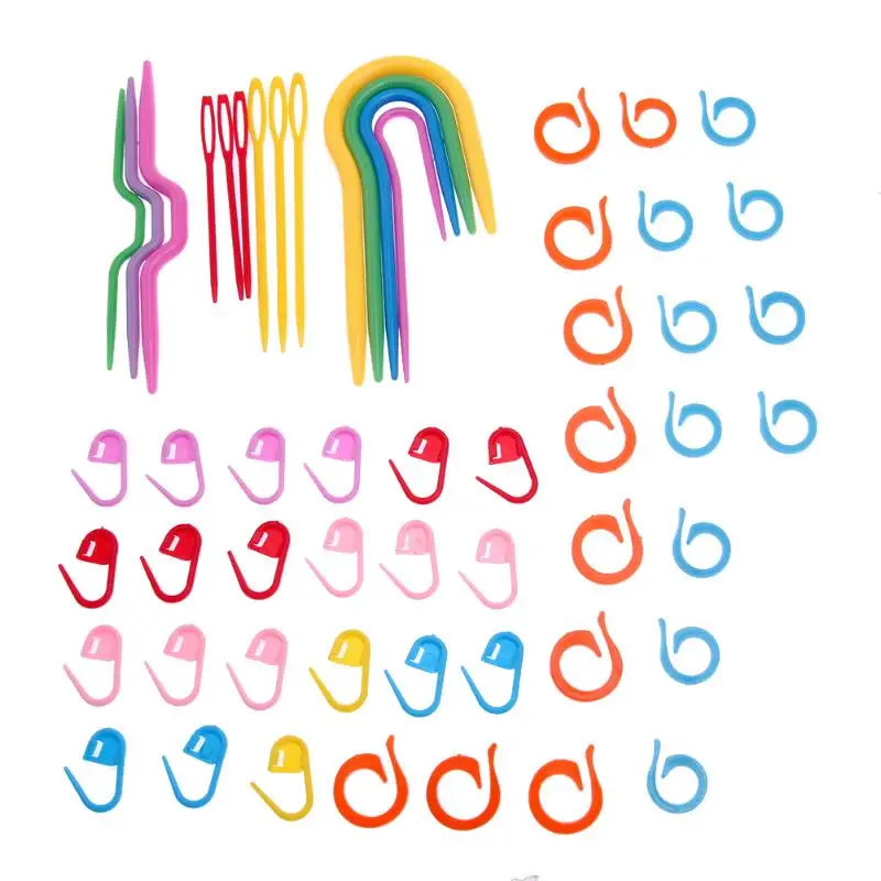 1 Sets ABS Plastic Knit Stitch Knitting Needles Crochet Hook Plastic Markers Needle Clip Craft Knitting Crochet Locking Stitch