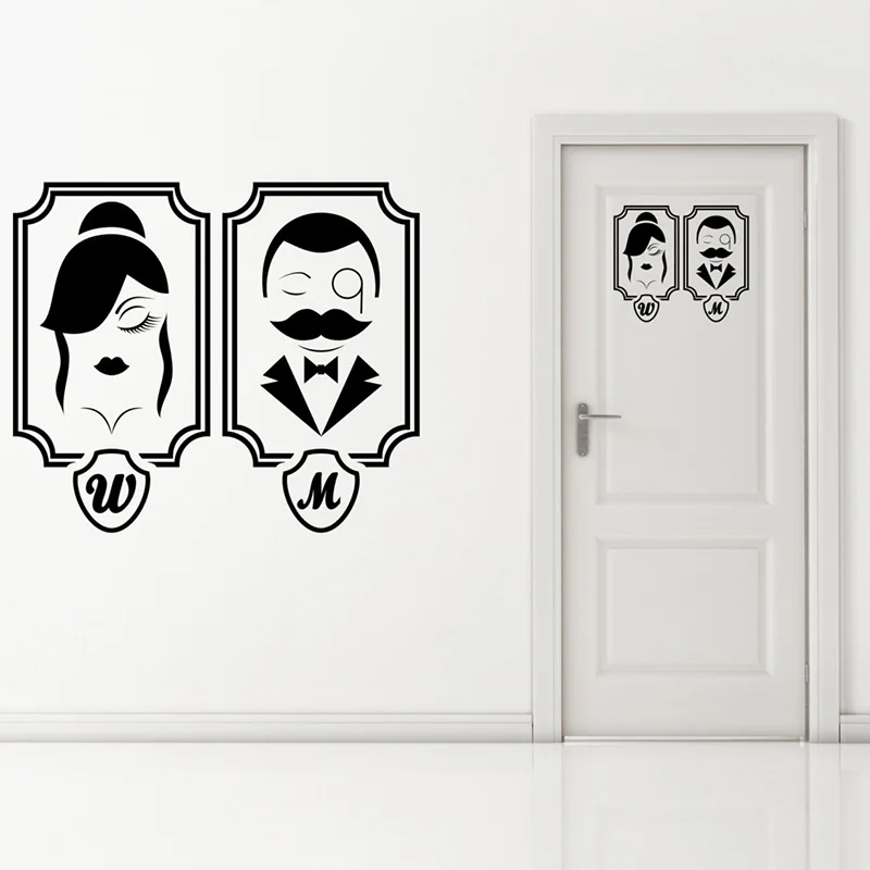Gents & Ladies Pattern Vinyl Wall Art Sticker Toilet Bathroom Sign Removeable Decal Door Bedroom Decoration Poster YL004 Gents & Ladies Pattern Vinyl Wall Art Sticker Toilet Bathroom Sign Removeable Decal Door Bedroom Decoration Poster YL004