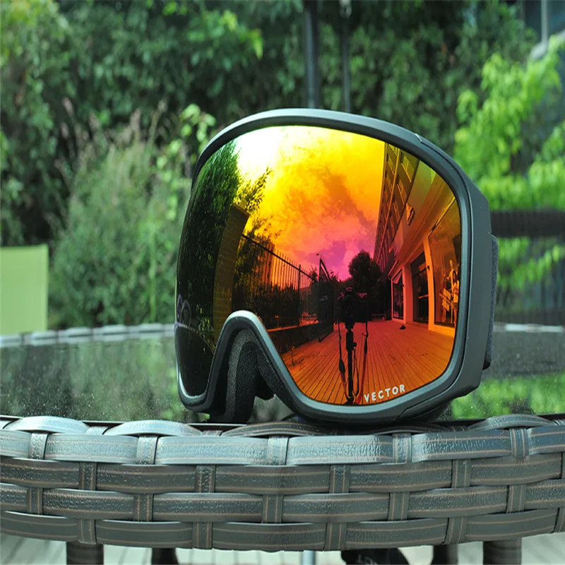 Вектор бренд лыжные очки Для мужчин Для женщин Анти-туман UV400 Лыжный спорт Сноуборд очки Сферический Большой маска очки Сноубординг очки