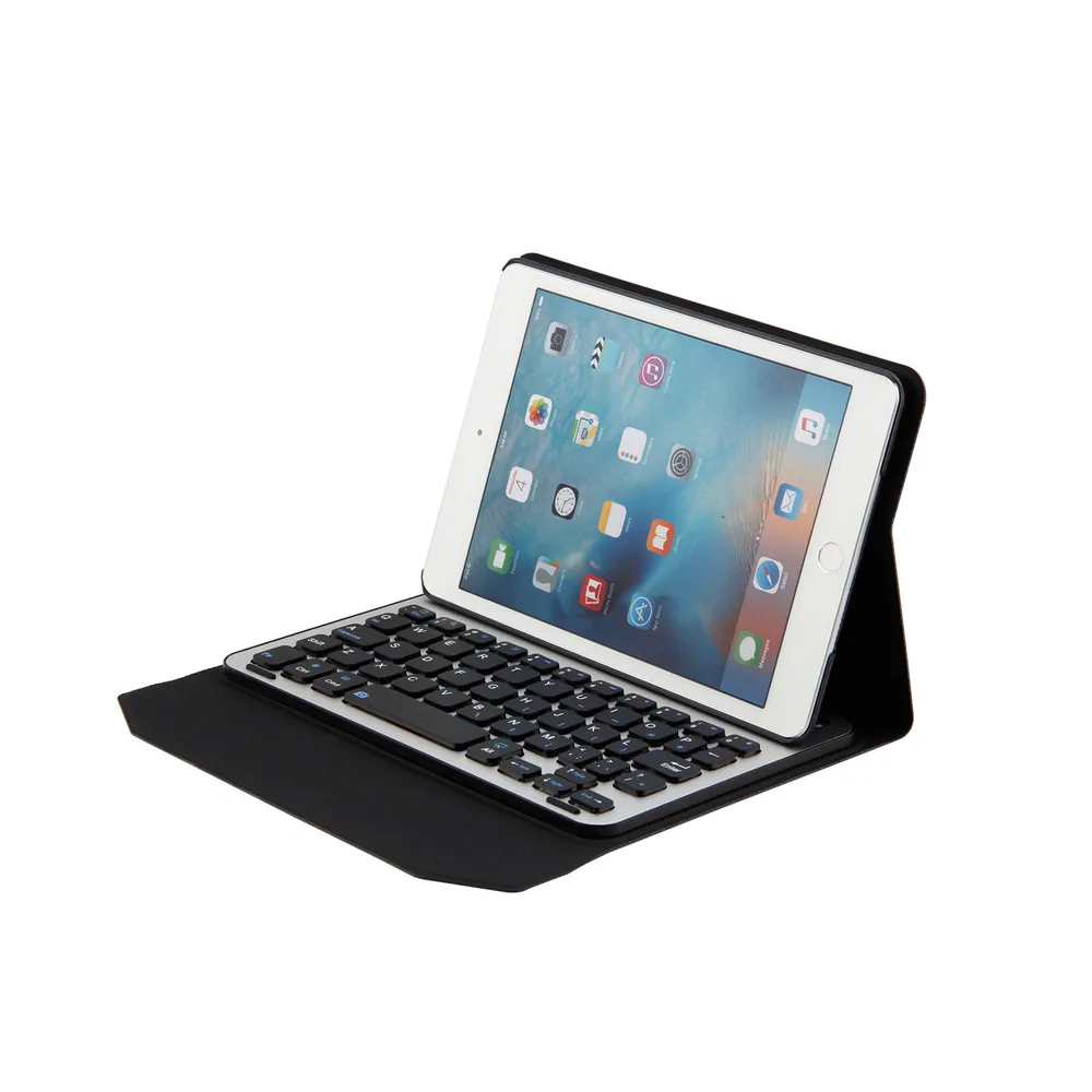 OMESHIN ультра Алюминий Bluetooth клавиатура с кожаный чехол для нового Ipad Smart ультра-тонкий Bluetooth клавиатура для Ipad Mini 4 118A