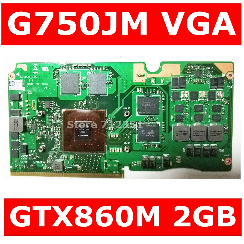 cheap G750JM_MXM VGA Graphic Card GTX860M 2GB N15P GX A2 For ASUS ROG G750J G750JM Laptop Video Card 100% Tested