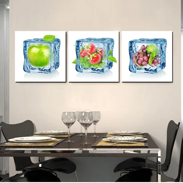 Contemporary Artwork Ice Fruits Art Decor Canvas Prints Wall Contemporary Artwork Ice Fruits Art Decor Canvas Prints Wall Paintings For Living Room Kitchen Decoration 3