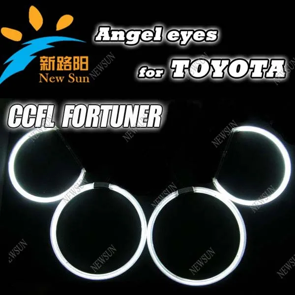 

Free Shipping Angel Eye Halo Light Ring CCFL Kit Headlight for Toyota FORTUNER high bright CCFL Angel Eyes Kit