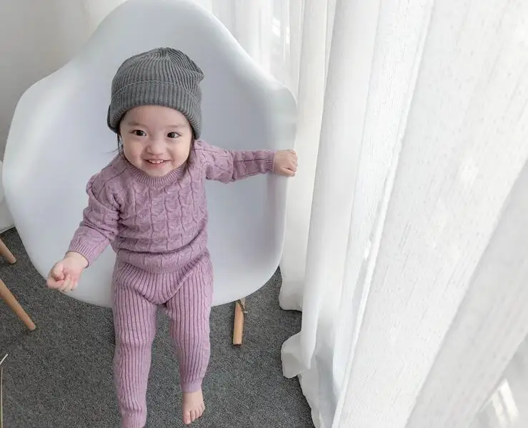 2019-Wholesale-New-Baby-Girls-Boys-Knitted-Set-Sweater-Long-Pants-Babys-Suits-0-3t-PC764 (3)