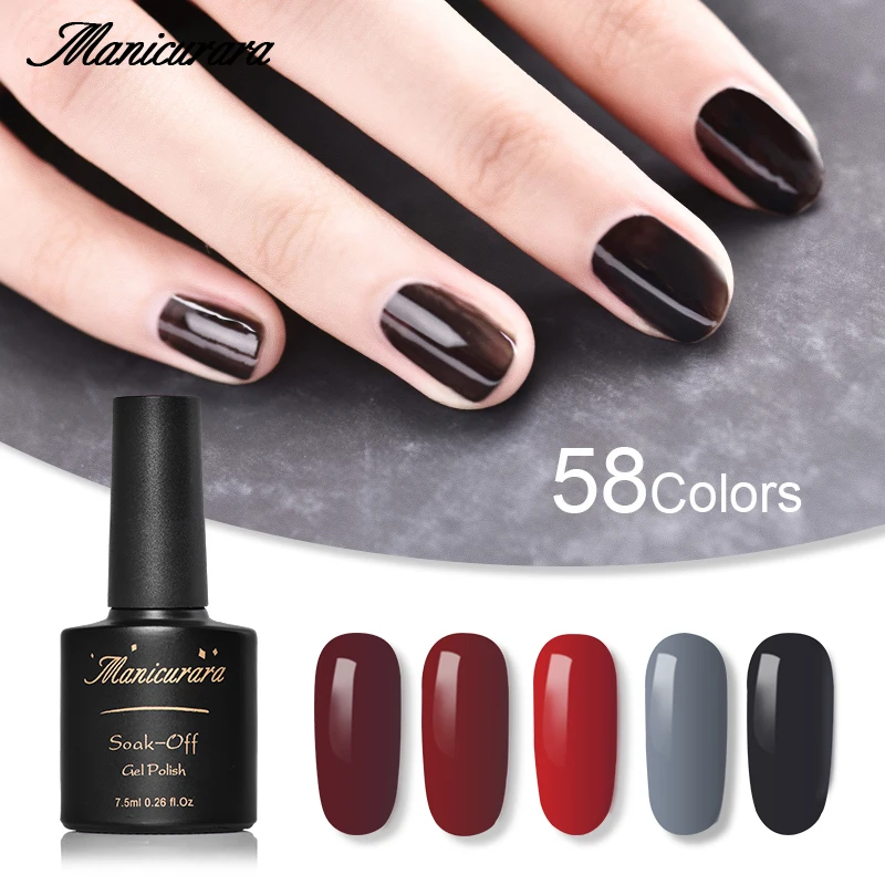 

Manicurara 7.5ml Wine Red Color Gel Polish Gray Series Gel Nail Polish Soak Off UV LED Gel Varnish DIY Nail Art Design Polish
