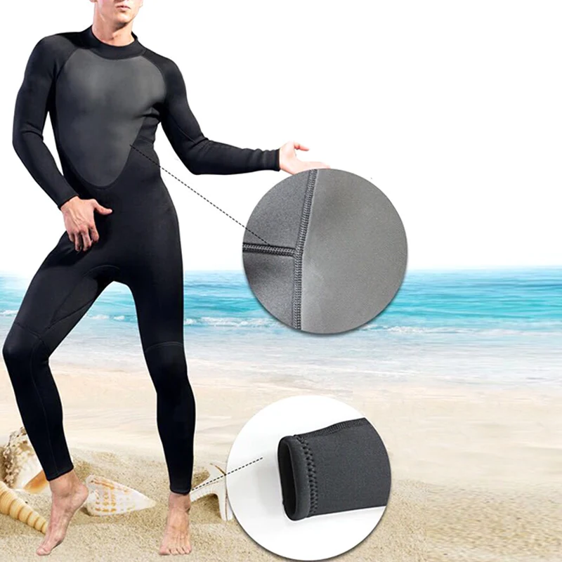 

Newly Men Full Bodysuit Wetsuit 3mm Diving Suit Stretchy Swimming Surfing Snorkeling BFE88