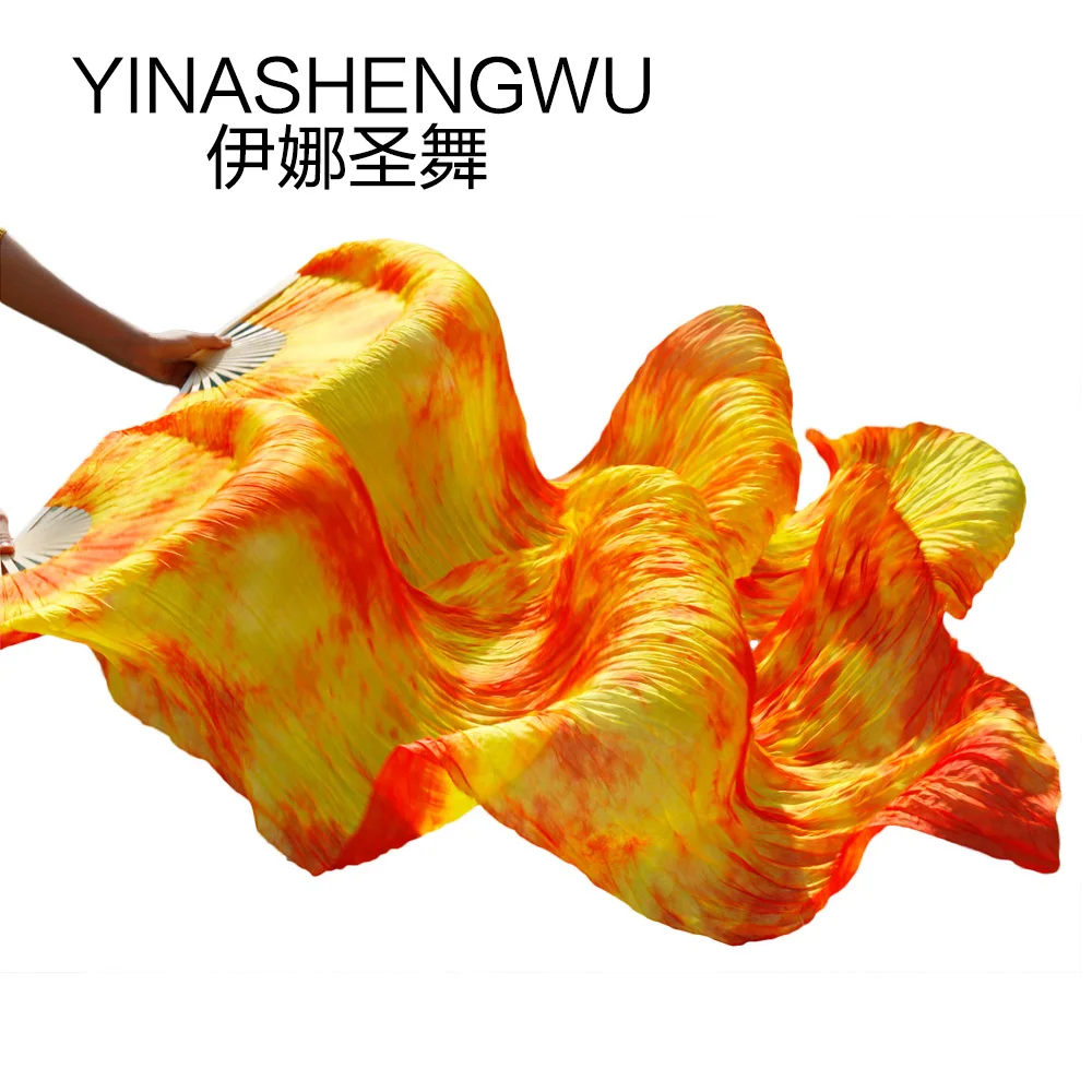 

Fans Belly Stage Performance 100% Silk Belly Dance Fans Gradient Colour Dance Accessories Belly Dancing Silk Fans
