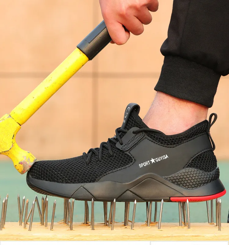 Мужская Рабочая обувь со стальным носком; Модные Повседневные Дышащие уличные кроссовки; непромокаемые ботинки; удобная Промышленная защитная обувь для мужчин