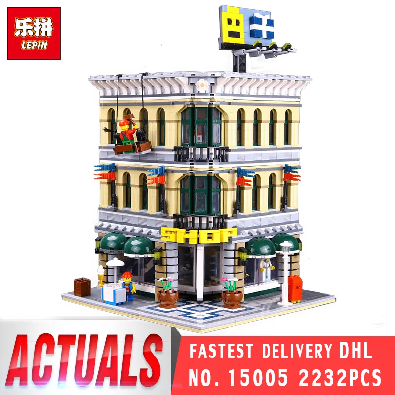 

LEPIN 15005 2232Pcs City Grand Emporium Model Building Blocks Kits Brick Toy Compatible with legoing 10211 Birthday Gifts Toys