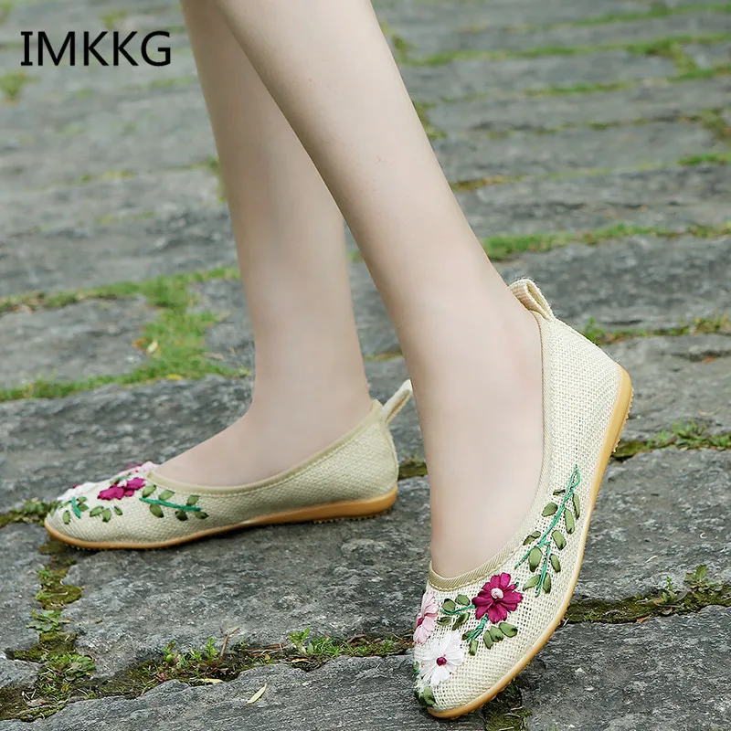 cotton flat shoes