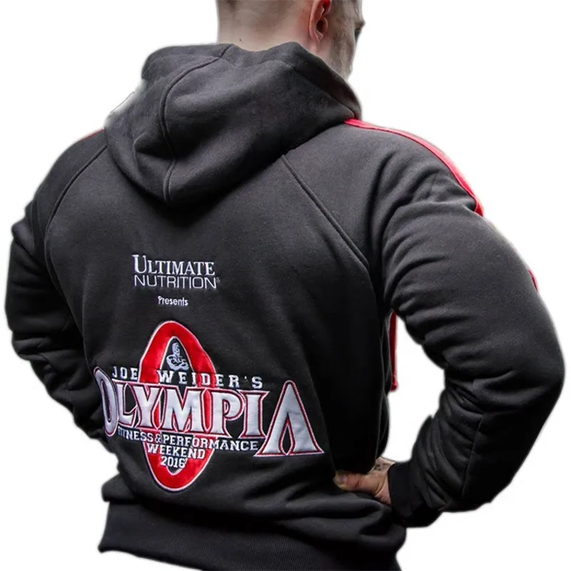  OLYMPIA Men Gyms Hoodies Gyms Fitness Bodybuilding Sweatshirt Pullover Sportswear Male Workout Hood