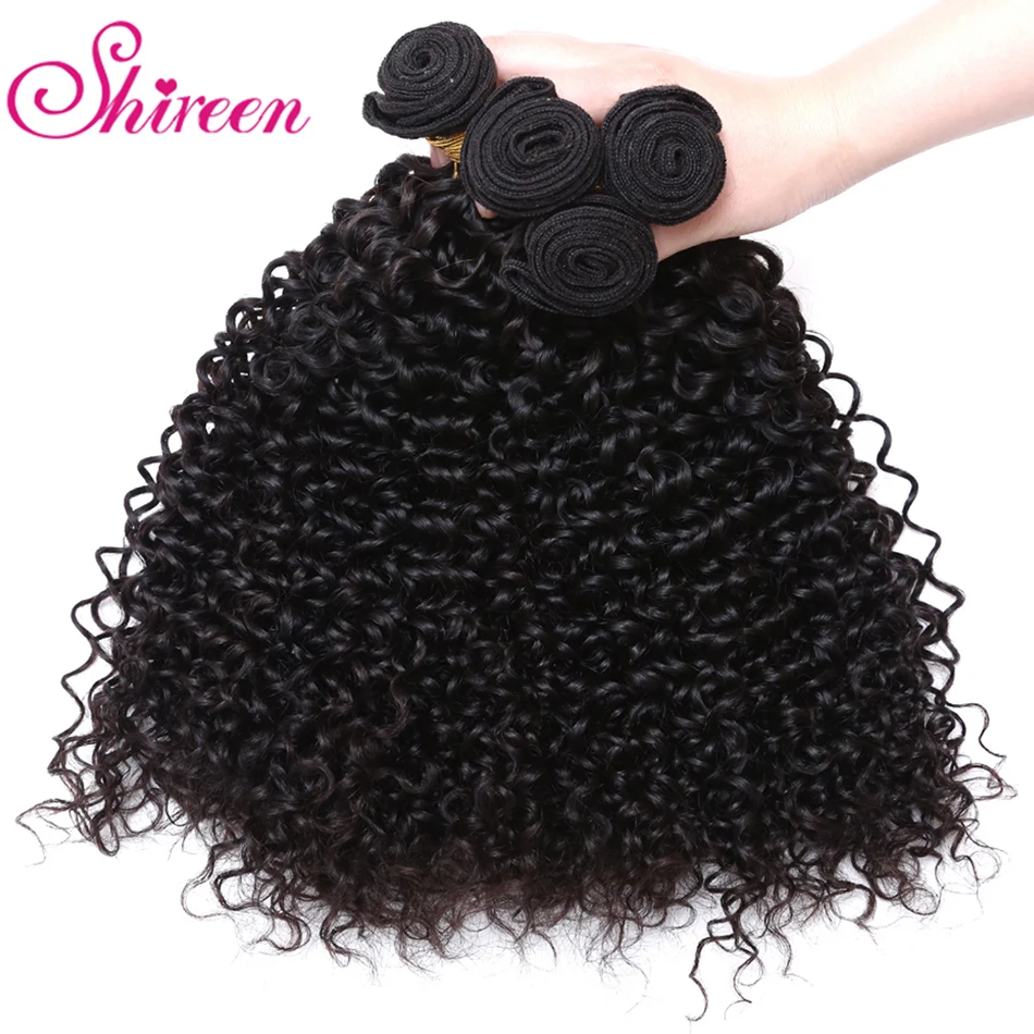 Shireen Malaysian kinky Curly Hair Bundles With Closure Remy Human Hair Extensions 3 Bundles With 4*4 Lace Closure Natural color Shireen Malaysian kinky Curly Hair Bundles With Closure Remy Human Hair Extensions 3 Bundles With 4*4 Lace Closure Natural color