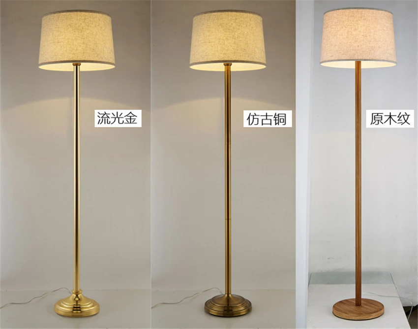 Excellent Nordic Standing Floor Lamps Living Room Bedroom European Imitation Wood Floor Lights Pastoral Study Remote LED Vertical Lamp 2