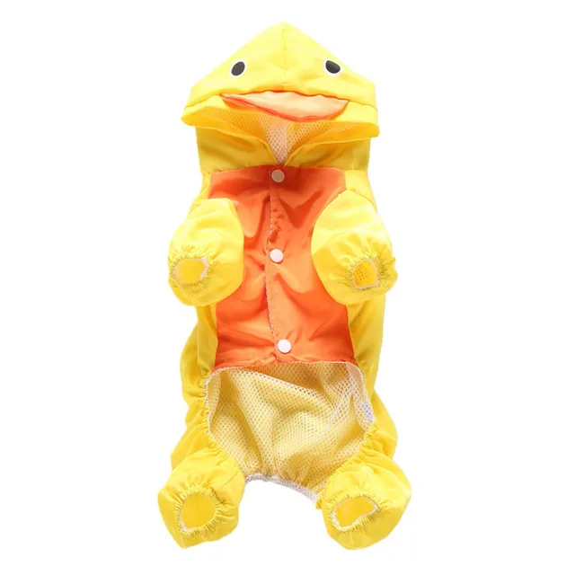 Cute Duck Cosplay Raincoat for Dogs Transparent Dog Raincoat Waterproof
