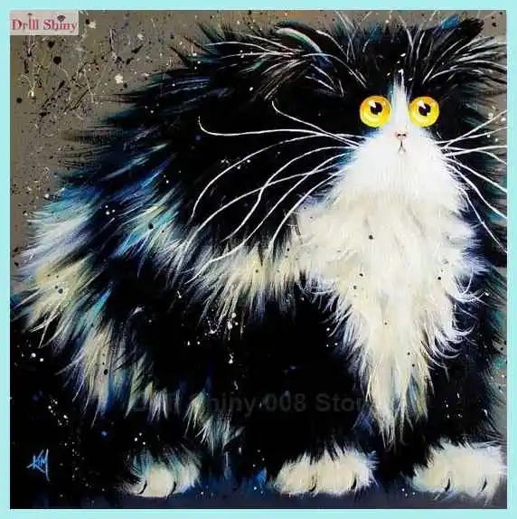 5d DIY Алмазная картина с большими глазами забавные кошки картинка художника крестиком полная Алмазная мозаика Стразы 3D вышивка подарок - Цвет: MY2138-7