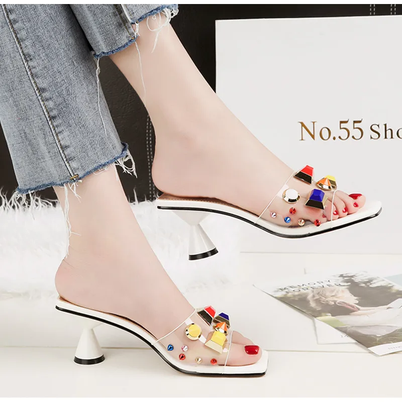 Pensamiento Summer Women Slippers High heels Sandals Fashion Candy colors Female Flip Flops Casual Vacation Jelly Shoes Woman