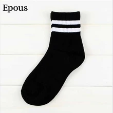 Epous классические полосатые белые хлопковые носки художественная Мода женские спортивные скейтборд смешные короткие носки повседневные Harajuku носки с низкой лодыжкой