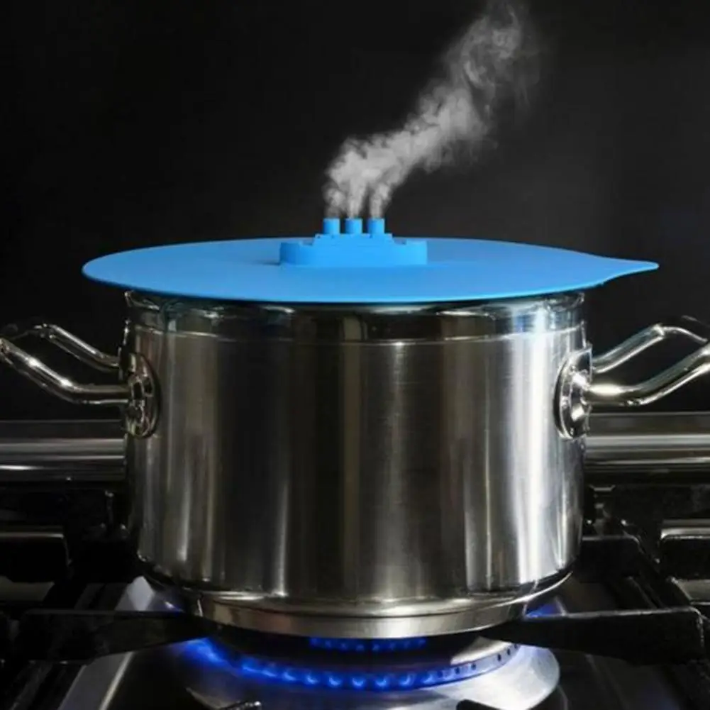 

Kitchen Steam Ship Shaped Microwavable Silicone Pot Lid Spillproof Cover Anti-overflowing Pan Lids