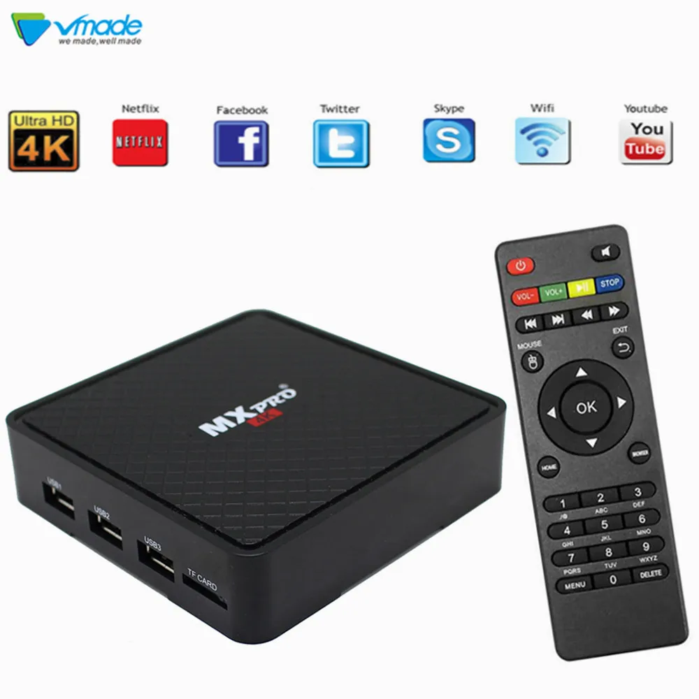 

Vmade Android 7.0 OS IPTV Smart Mini TV Box Allwinner H3 Quad Core 1GB 8GB Support 1.0GHZ Wifi Netflix Google TV Media Player