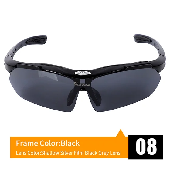WEST BIKING очки для велоспорта, очки для спорта на открытом воздухе, велосипедные очки для мужчин и женщин, велосипедные солнцезащитные очки для горного велосипеда, защитные очки для езды на велосипеде - Цвет: Black2