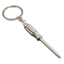Stainless Steel Car Keyring Keychain Creative Tools Screwdriver Theme Simulation Key Ring Tools Mini Imitation Tools